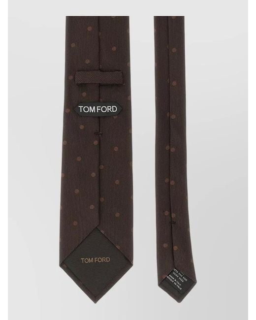 Tom Ford White Silk Tie Slim Design Polka Dot Pattern for men