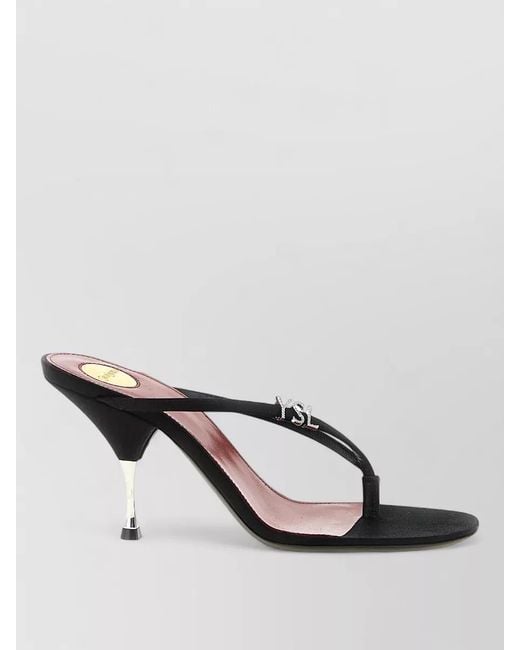 Saint Laurent Multicolor Jerry Mules Metallic Heel Open Toe