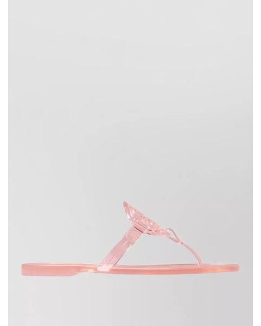 Tory Burch Pink Miller Jelly Flat Flip Flop Sandals