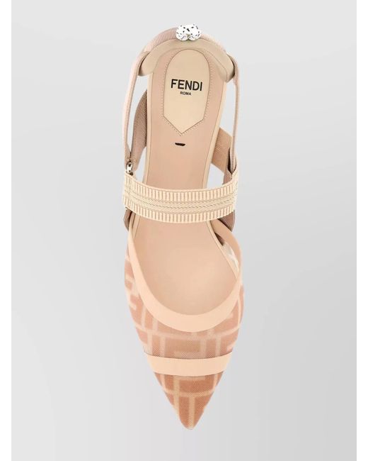 Fendi Natural Mesh And Fabric Colibrì Pumps