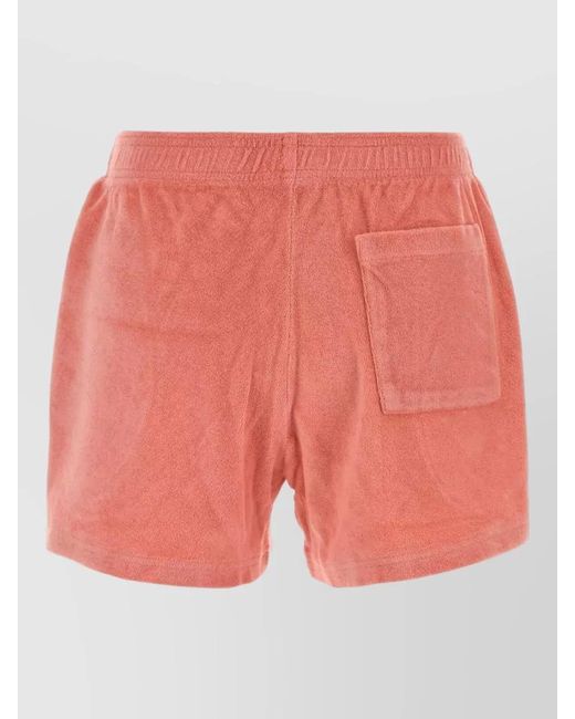 Sporty & Rich Orange Terry Fabric Andy Shorts Back Pocket for men