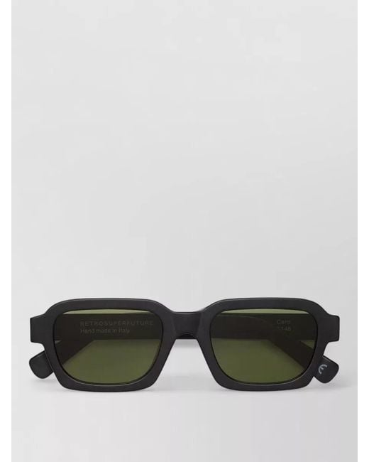 Retrosuperfuture Green Square Acetate Frame Sunglasses Tinted Lenses for men