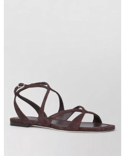 Jimmy Choo Multicolor Sandals Open Front Flat Sole Square Shape