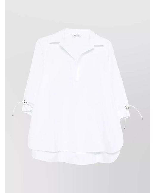 Max Mara White Cotton Relaxed-Fit Shirt