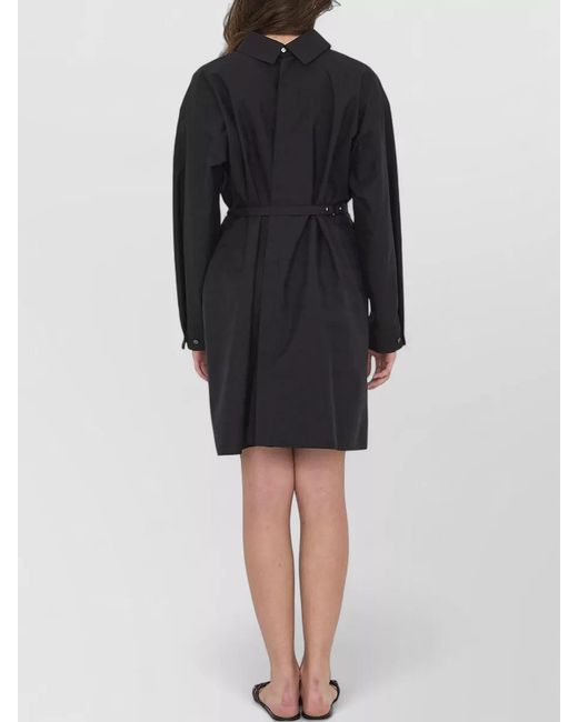 Loewe Black Belted Shirt Dress Silk Cotton Blend