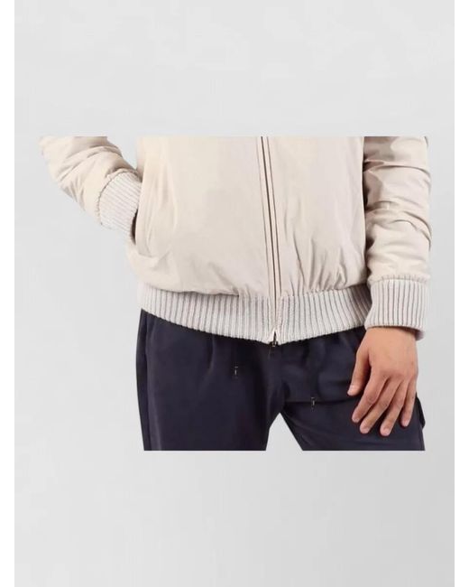 Herno Natural Wool Hooded Bomber Jacket for men