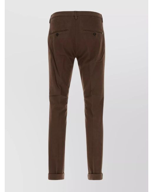 Dondup Brown Regular-Fit Straight-Leg Trousers for men