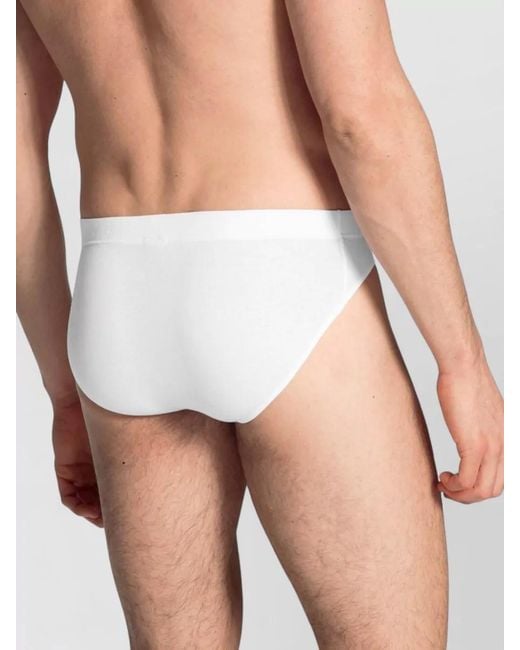 Calida White Slip Underwear Elastic Waistband Seamless Design for men