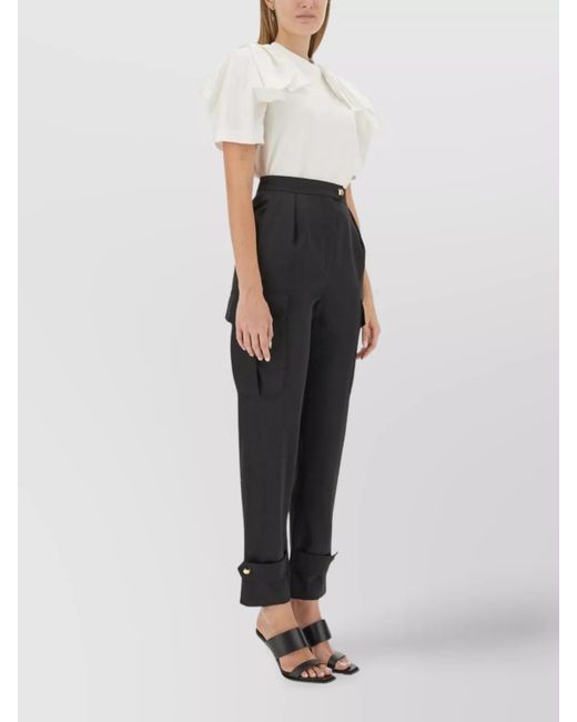 McQueen White Ruffled Cotton T-Shirt