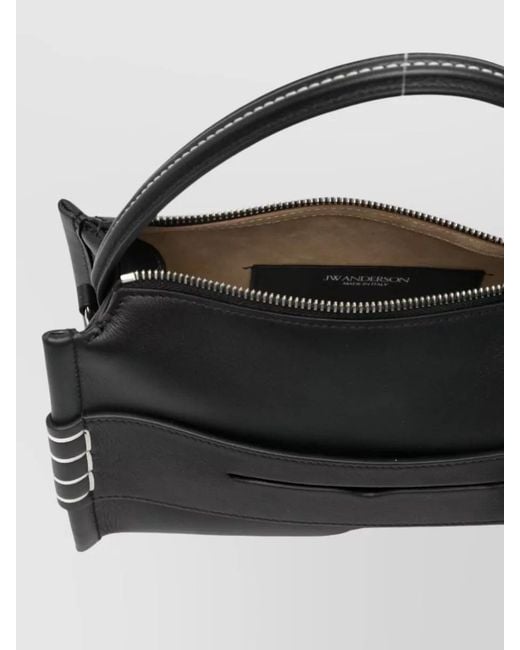 J.W. Anderson Black Rectangular Shoulder Bag Top Handle Strap