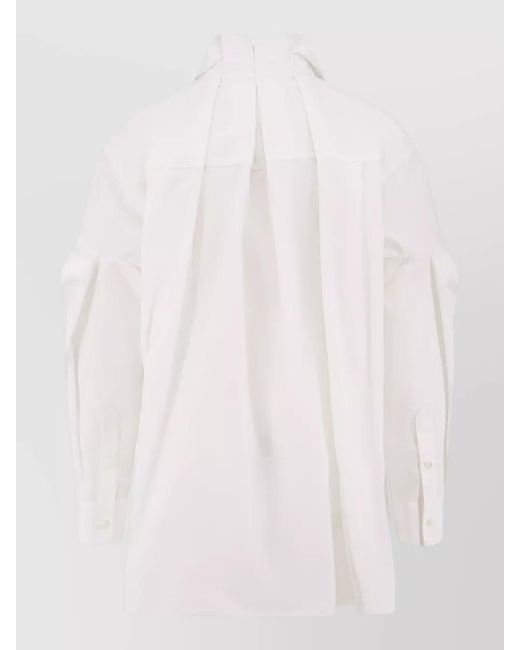 Sacai White Oversize Shirt Pleated Back Patch Pocket