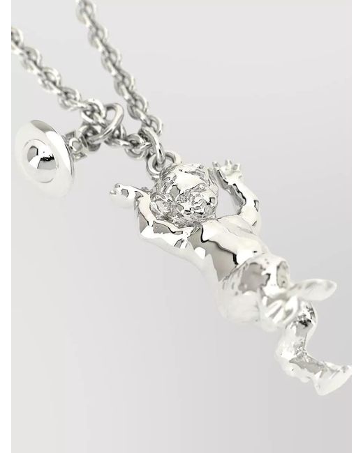 Vivienne Westwood White Mythic Satyr Pendant Chain Link Necklace