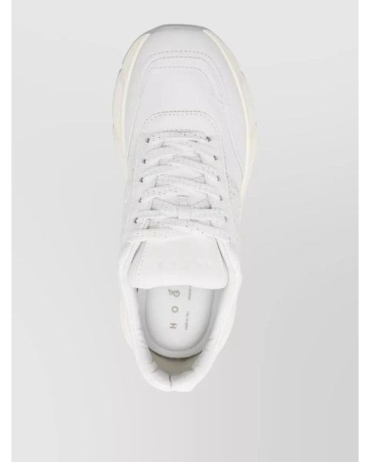 Hogan White Leather Low-Top Sneakers
