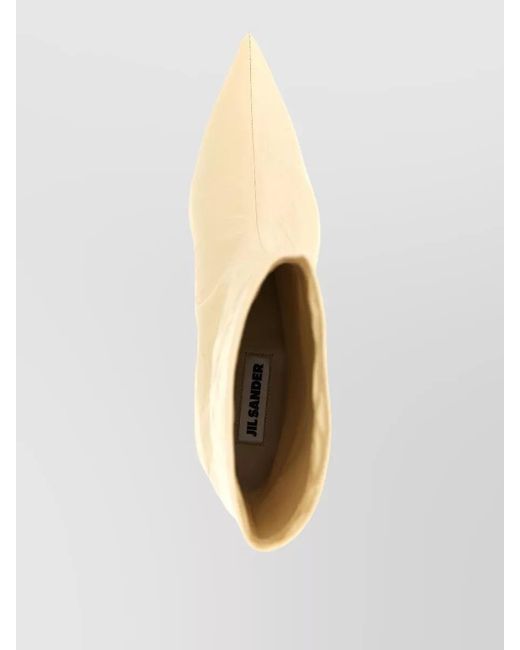 Jil Sander White Leather Ankle Boots
