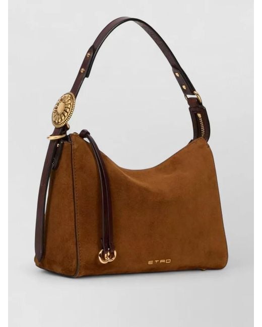 Etro Brown Na Leather Clutch Bag