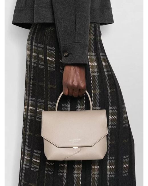 Emporio Armani Natural Small Leather Shoulder Bag Textured Finish