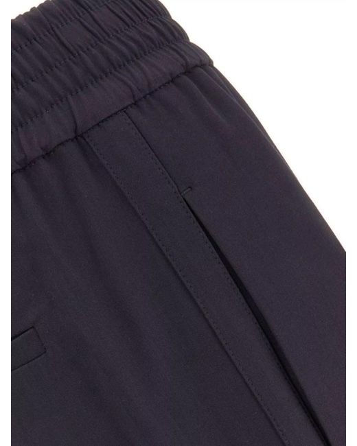 Brunello Cucinelli Blue Mid-Rise Pleated Tailored Trousers
