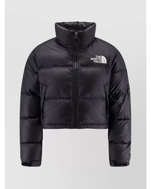 The North Face Blue Down Cropped Puffer Jacket