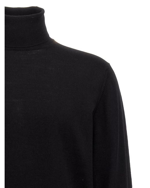 Roberto Collina Black Merino Wool Turtleneck Sweater for men