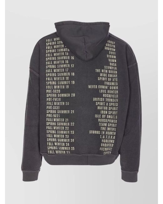 Represent Gray Cotton Oversized Printed Hoodie for men