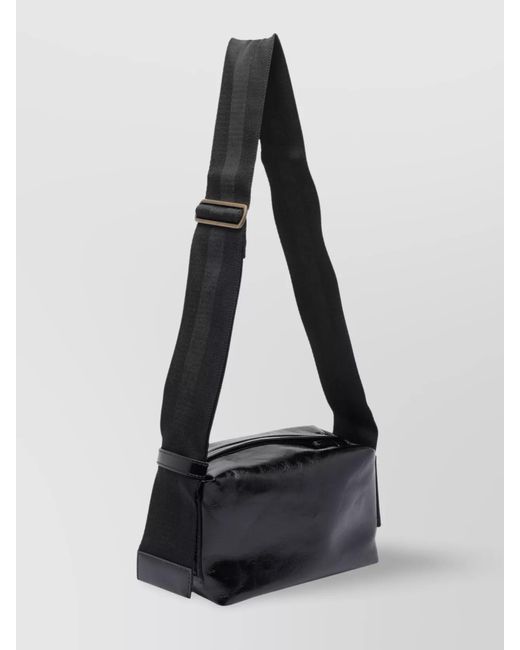 Uma Wang Black Leather Shoulder Bag