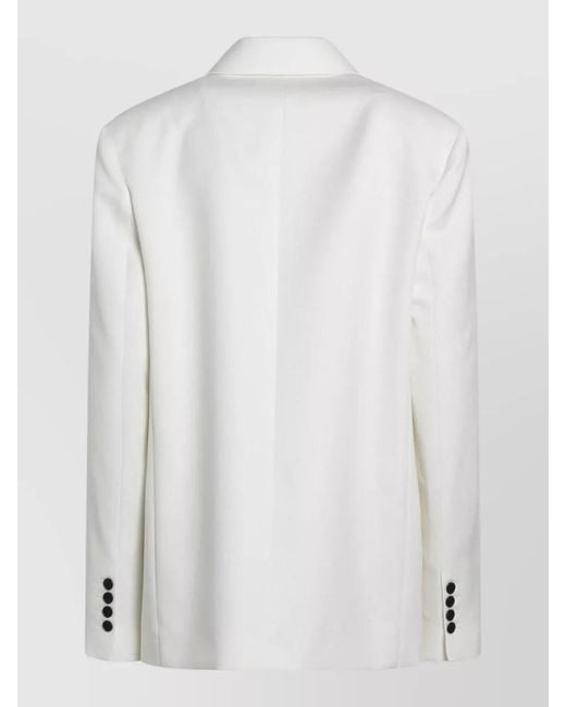 Frankie Shop White Wool Blend Double Breasted Jacket