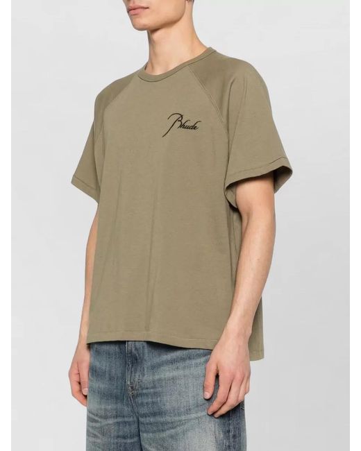 Rhude Natural Raglan Crew Neck Short Sleeve T-Shirt for men