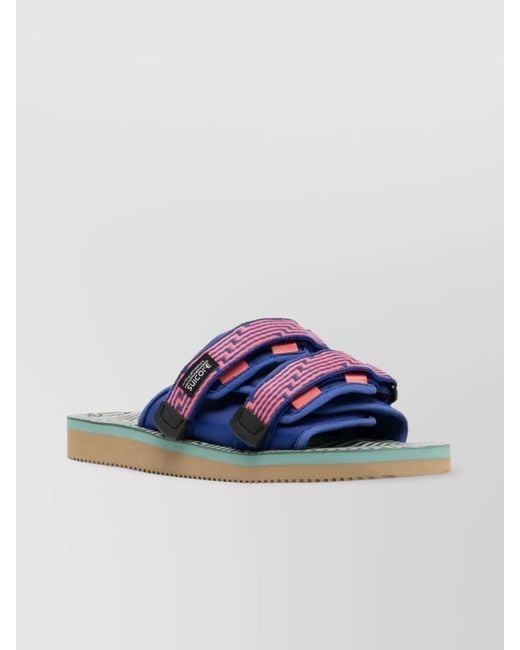 Suicoke Blue Nylon Patterned Sandals for men