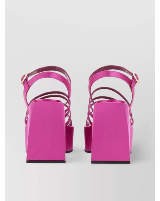 NODALETO Pink Crystal-Embellished Sandals