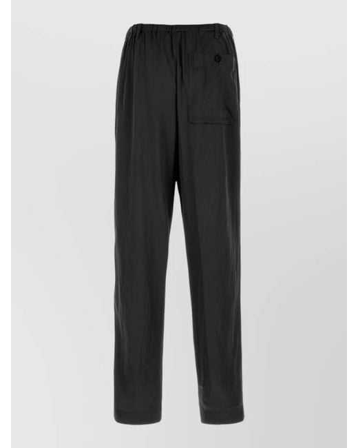 Dries Van Noten Gray Satin Loose Fit Trousers for men