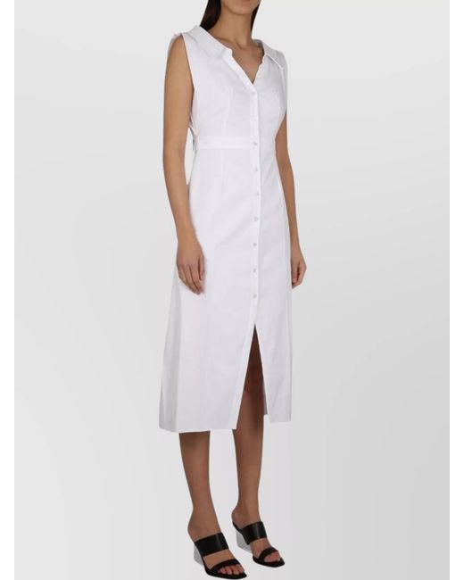 McQueen White Cotton Shirt Midi Dress