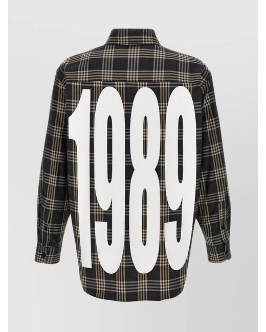 1989 STUDIO Black Checked Cotton Shirt for men