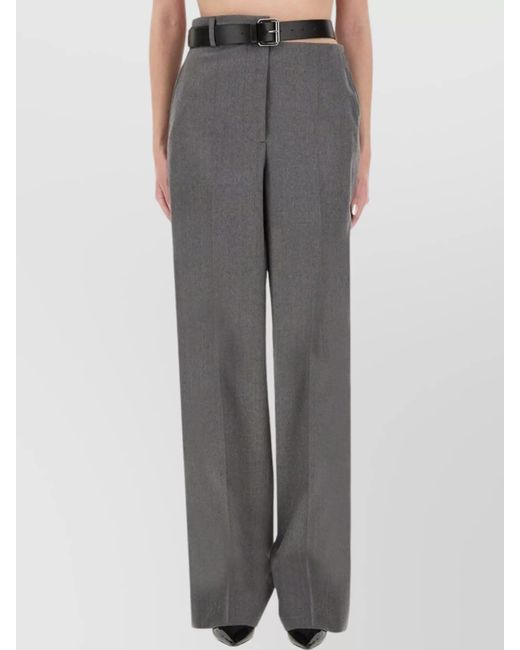 Stella McCartney Gray Wide-Leg Trousers With Belt Loops And Pockets