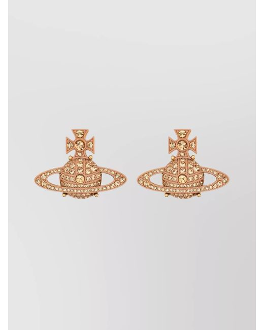 Vivienne Westwood Multicolor Modern Orb Stud Earrings Crystal Embellishments