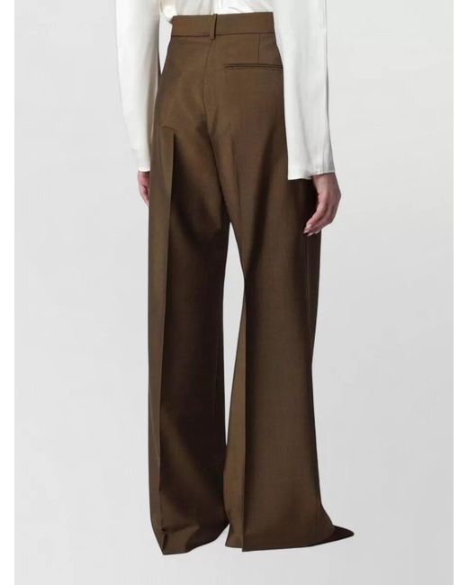 Rohe Brown Tailored Pants Wide Leg Belt Loops