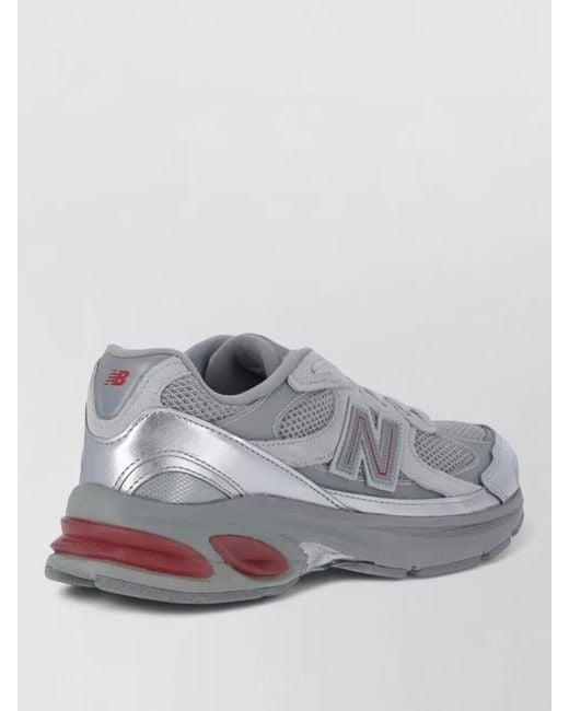 New Balance Gray Mesh Upper Low Profile Rubber Sole Sneakers