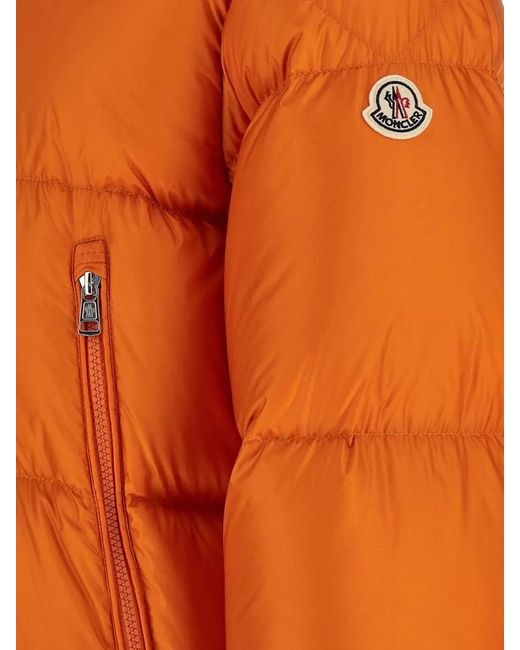 Moncler Orange Rivau Hooded Quilted Down Jacket Pockets for men