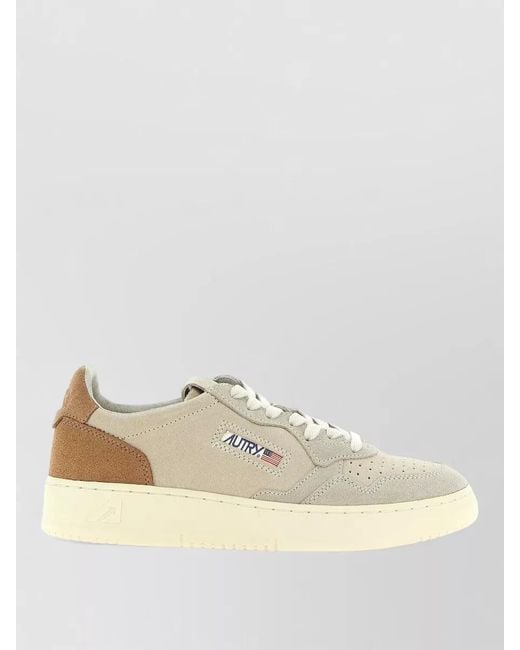 Autry Natural Lace Up Low Sneakers Perforated Heel Detail for men