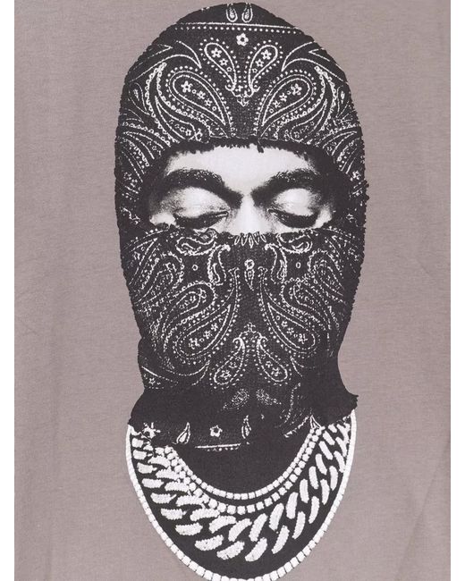 Ih Nom Uh Nit Gray Cotton Printed T-Shirt for men