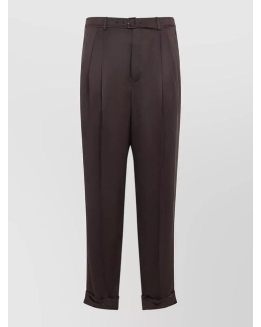 Saint Laurent Multicolor Silk High-Rise Regular-Fit Pleated Tailored Trousers for men