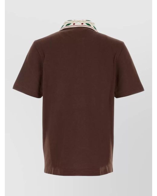 Casablanca Brown Piqué Polo Shirt for men