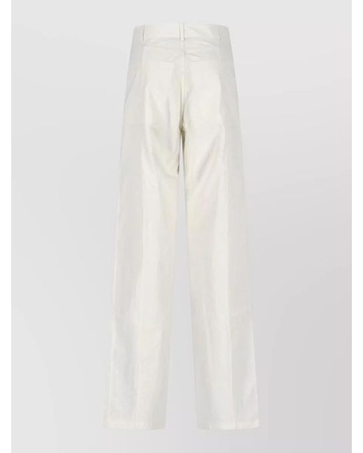 Paloma Wool White Straight Leg Pants Back And Side Pockets