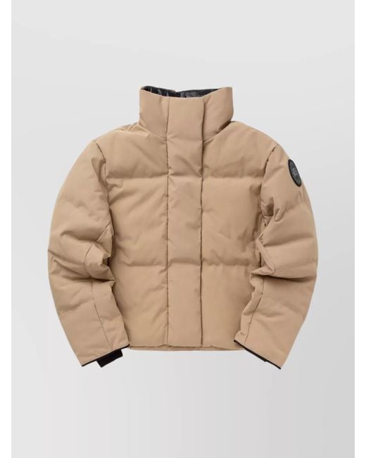 Canada Goose Natural Quilted High Collar Long Sleeves Jackets