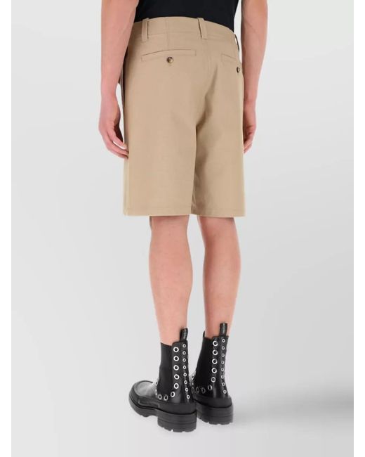 McQueen Natural Cotton Cargo Tailored Shorts for men