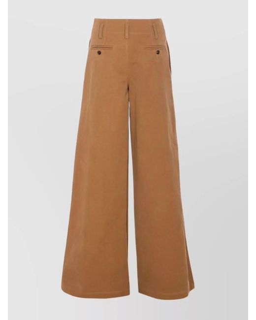 Chloé Brown High-Rise Wide-Leg Trousers