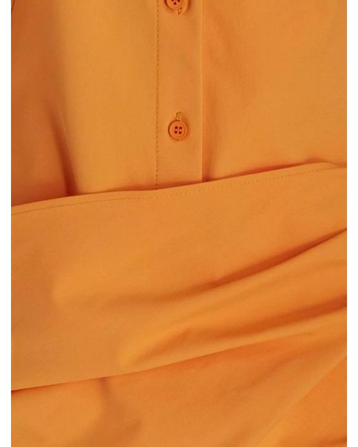 Jacquemus Orange Draped Cutout Shirt Mini Dress