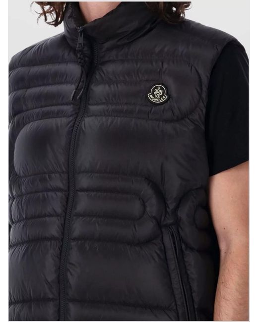 Moncler Black Snake-Quilted Down Gilet for men