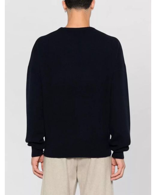 Extreme Cashmere Blue Cashmere Blend Crew Neck Knit Sweater