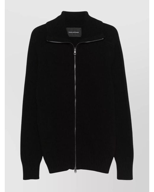 Tagliatore Black Wool Cardigan for men