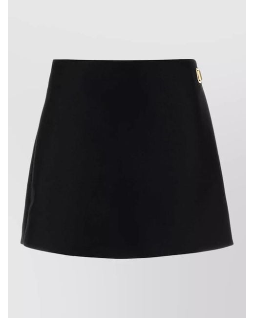 Balenciaga Black Wool Blend Shorts Pant Skirt Side Buttons